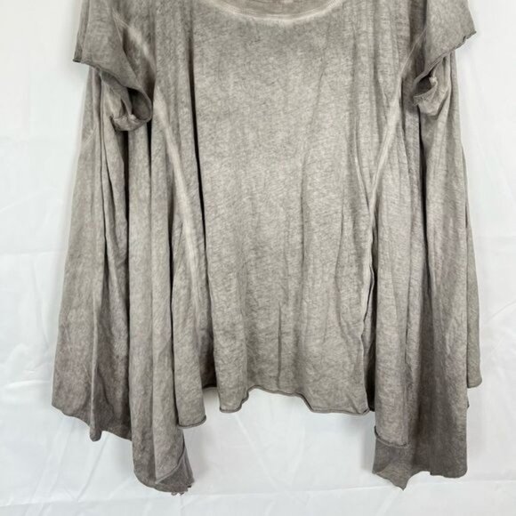 ALL SAINTS Asymmetrical Oversized Distressed Lagenlook Tee in Grey Size 6 - Picture 8 of 13